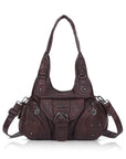 Studded Utility Multi-Pocket Shoulder Bag