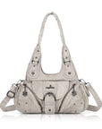 Studded Utility Multi-Pocket Shoulder Bag