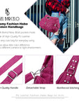 Women Large capacity hobo Handbag Washed PU Leather-Angelkiss Bag