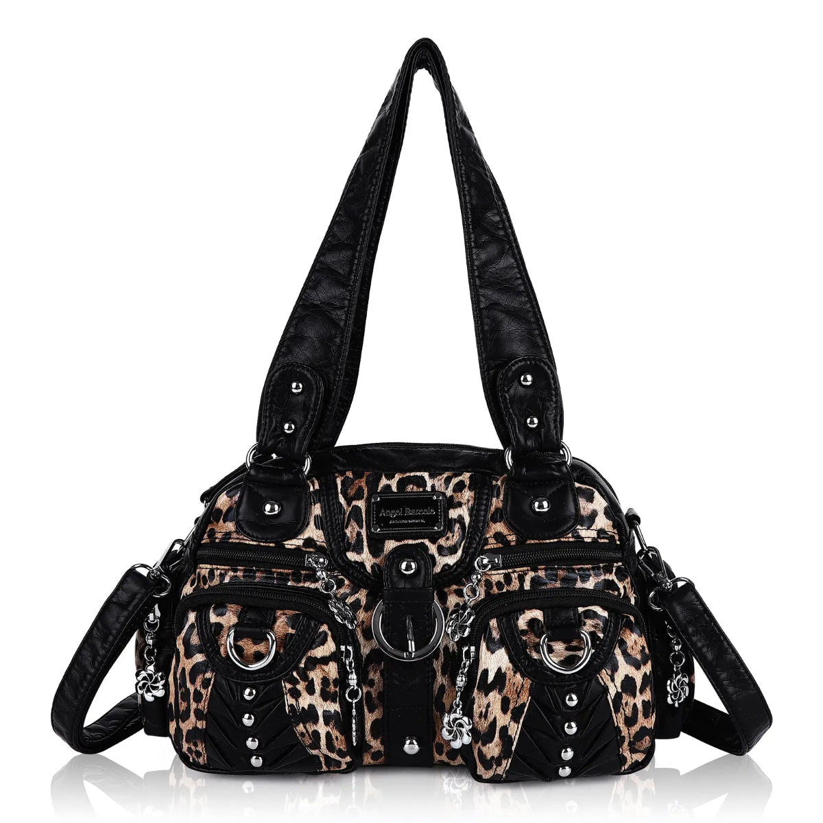 Fashion Multi-Pocket Compartment Leopard Print Handbag – Angel Kiss