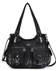 Washed Leather Hobobags Women Shoulder Bags-Angelkiss Bag