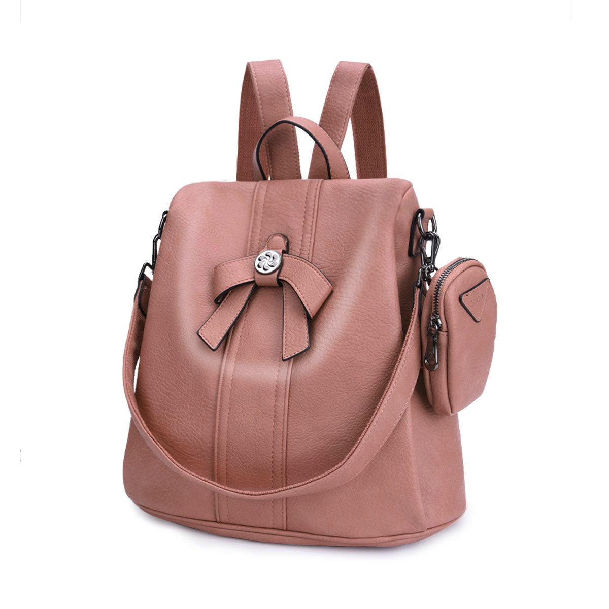large capacity solid color multi-functional backpack-Angelkiss Bag