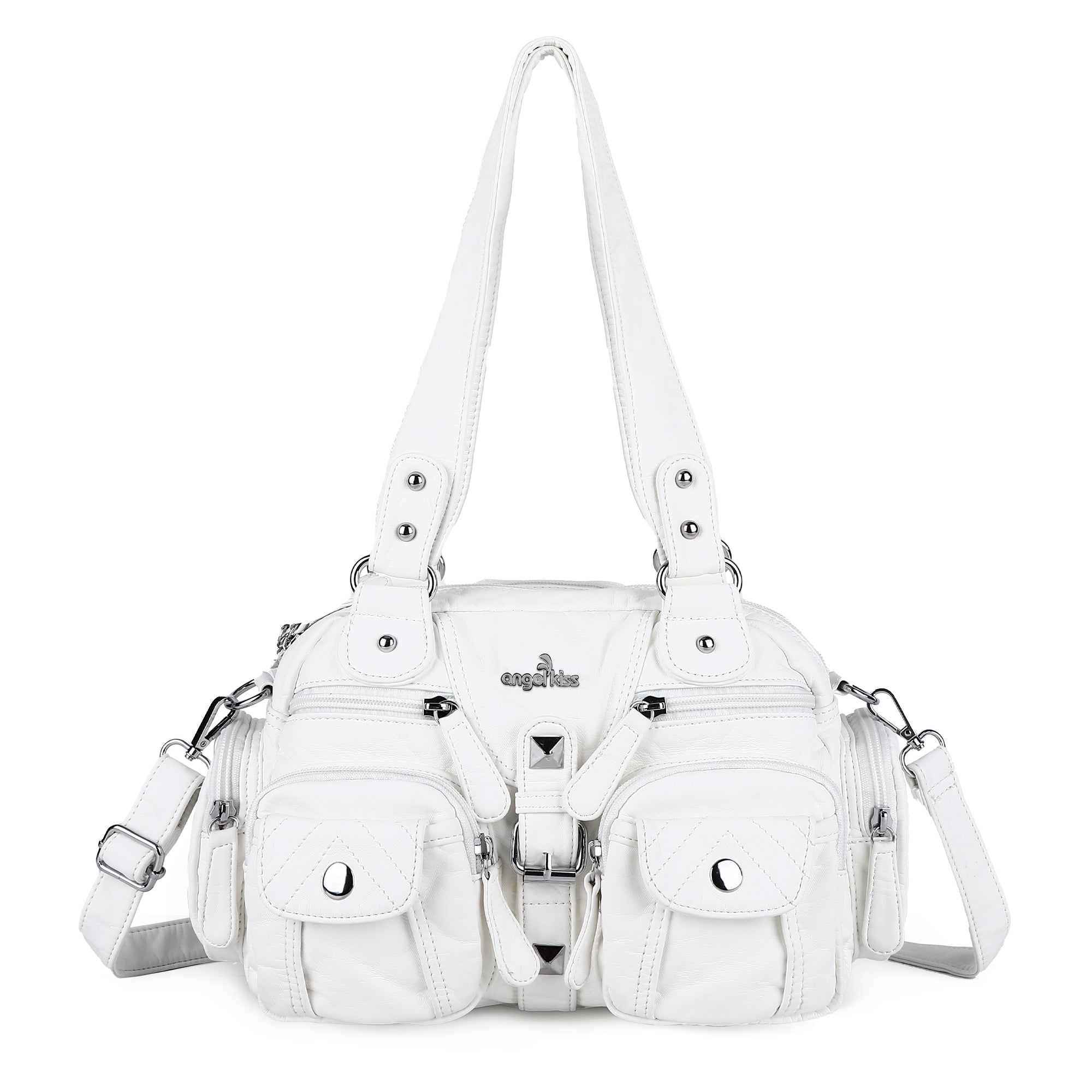 Washed Leather Handbag Unique Style For Women-Angelkiss Bag