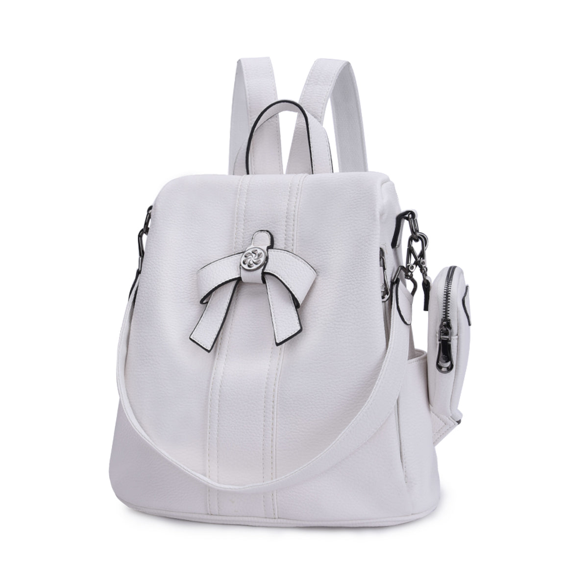 large capacity solid color multi-functional backpack-Angelkiss Bag