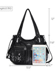 Washed Leather Hobobags Women Shoulder Bags-Angelkiss Bag
