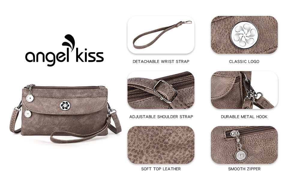 Hobo fern leather sling bag & strap purse for women-Angelkiss Bag