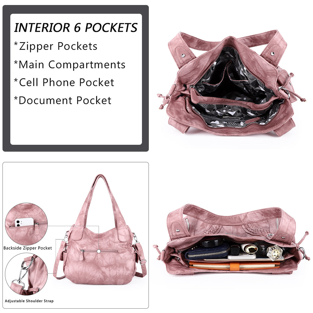 washed tie-dye design Daily women simple unique hobo handbag-Angelkiss Bag