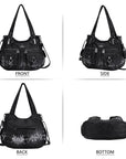 Washed Leather Hobobags Women Shoulder Bags-Angelkiss Bag