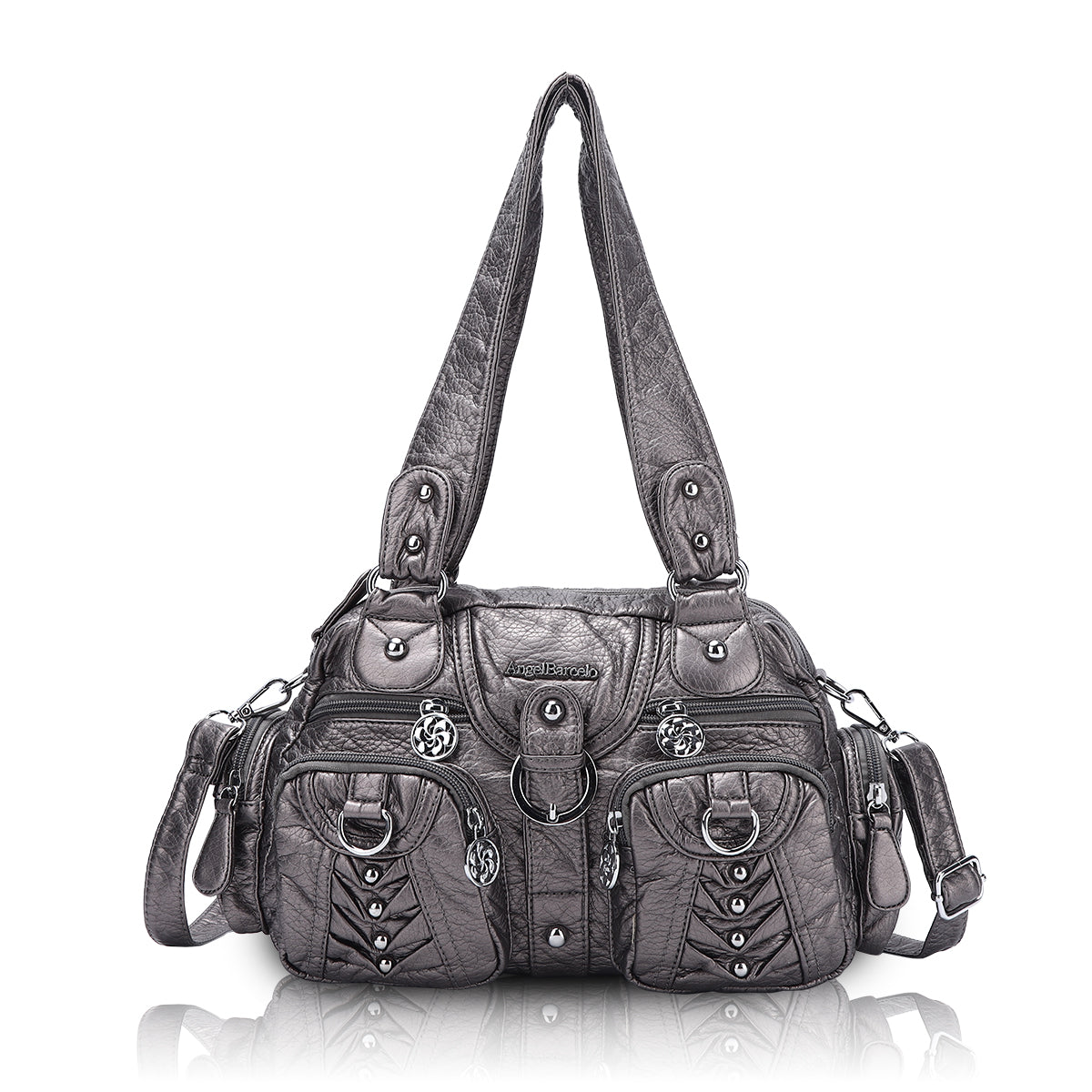 Washed Desigher Handbag For Women with Multi pockets-Angelkiss Bag