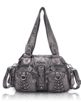 Washed Desigher Handbag For Women with Multi pockets-Angelkiss Bag