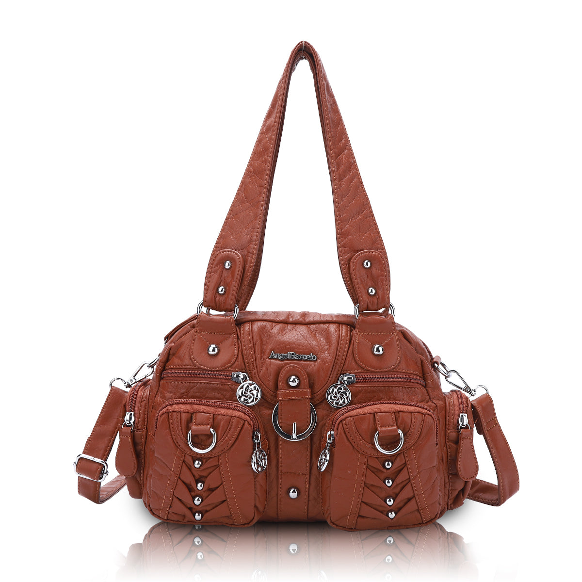 Washed Desigher Handbag For Women with Multi pockets-Angelkiss Bag