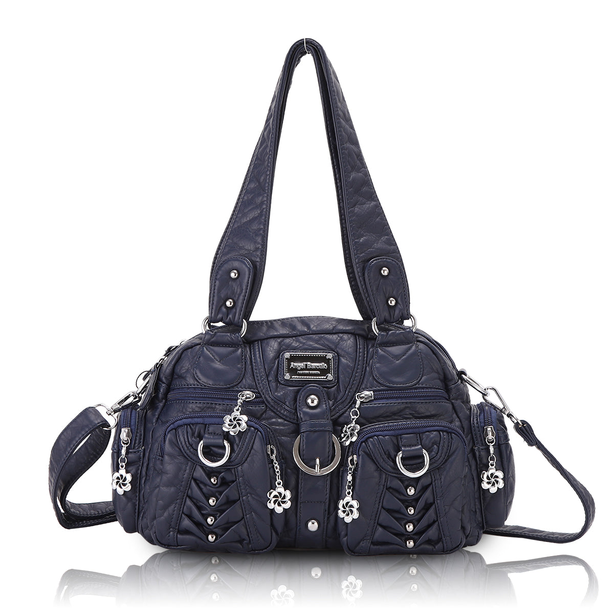 Washed Desigher Handbag For Women with Multi pockets-Angelkiss Bag