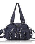 Washed Desigher Handbag For Women with Multi pockets-Angelkiss Bag