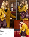 Washed Leather Hobobags Women Shoulder Bags-Angelkiss Bag