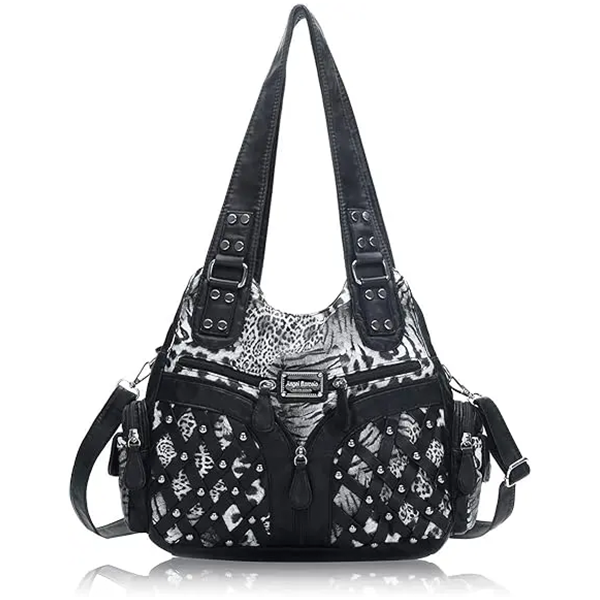 Women wash water PU leather multi-functional tie dye hardware accessories handmade hobo bag