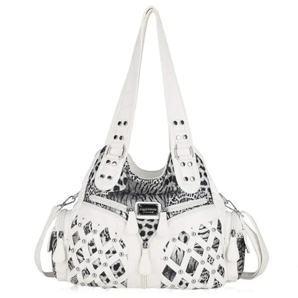 Women wash water PU leather multi-functional tie dye hardware accessories handmade hobo bag