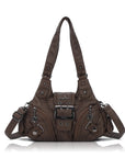 Retro Utility Multi-Pocket Satchel Shoulder-Crossbody Bag
