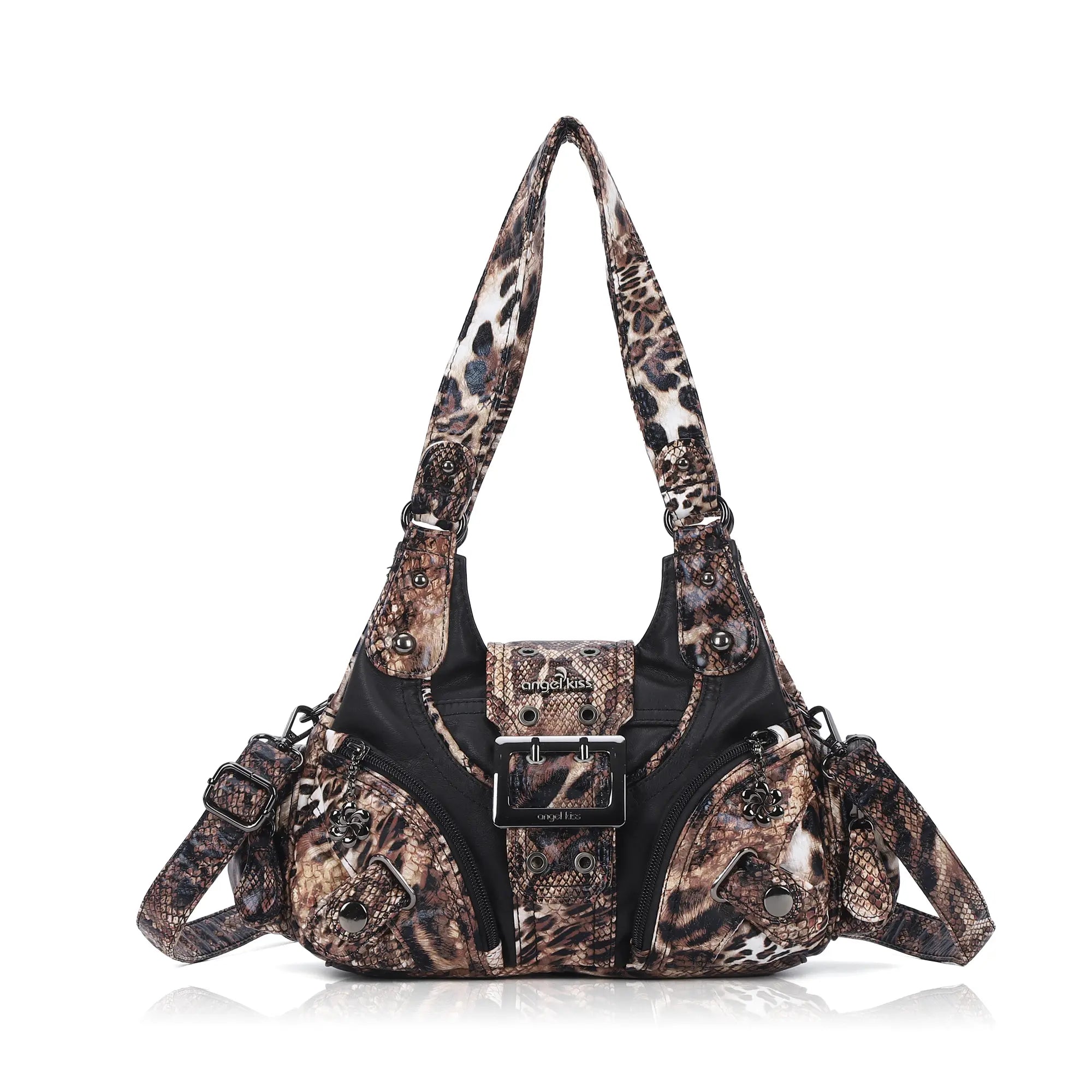 Retro Utility Multi-Pocket Satchel Shoulder-Crossbody Bag