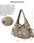 washed Leopard print Daily women Comfort hobo handbag