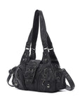 Retro Utility Multi-Pocket Satchel Shoulder-Crossbody Bag