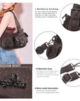 Vintage Y2K Studded Multi-Pocket Semi-Soft Tote Shoulder Bag