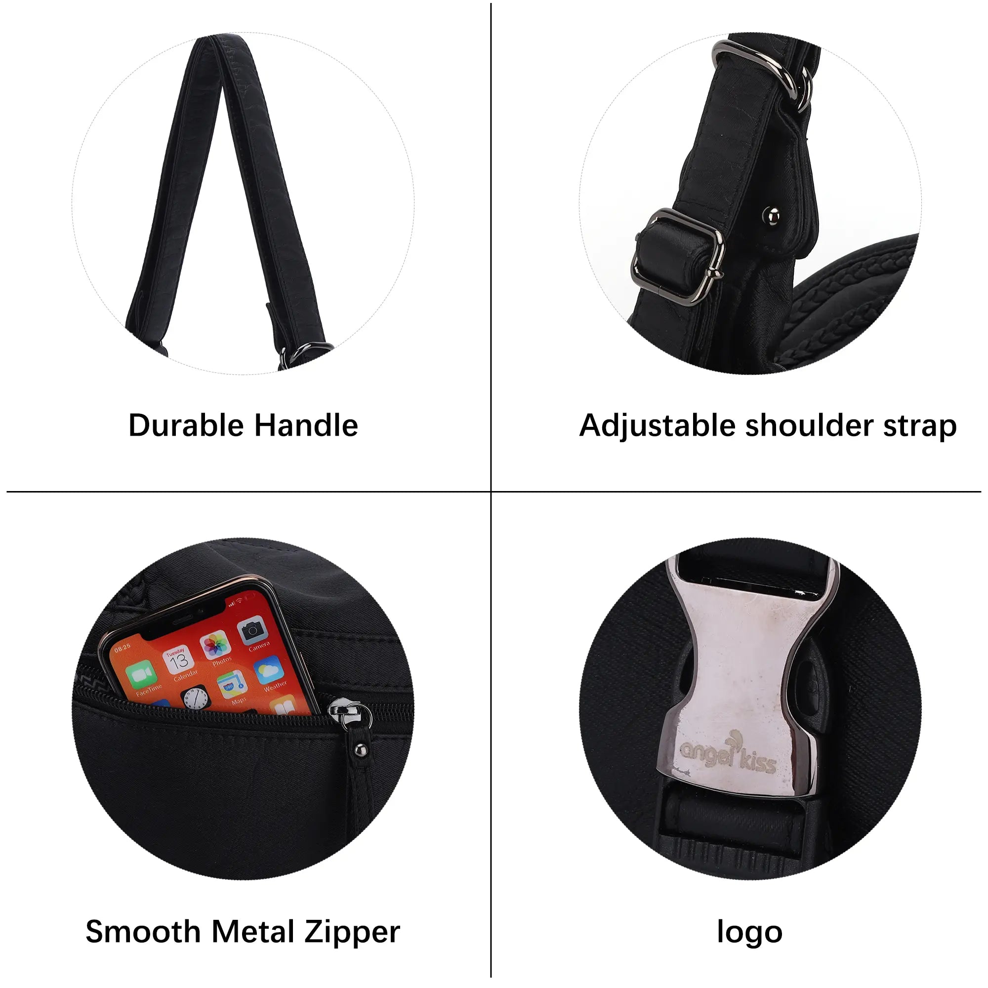 Large capacity multi-function hobo shoulder Bag