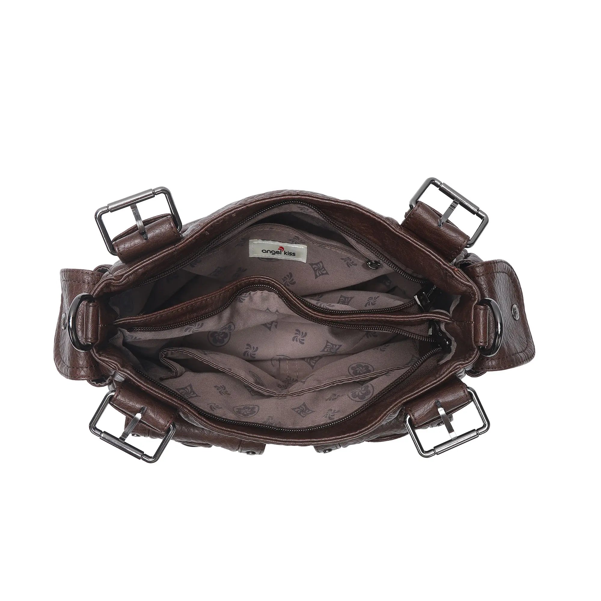 Vintage Y2K Studded Multi-Pocket Semi-Soft Tote Shoulder Bag