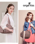 Washed Leather Handbag Unique Style For Women-Angelkiss Bag