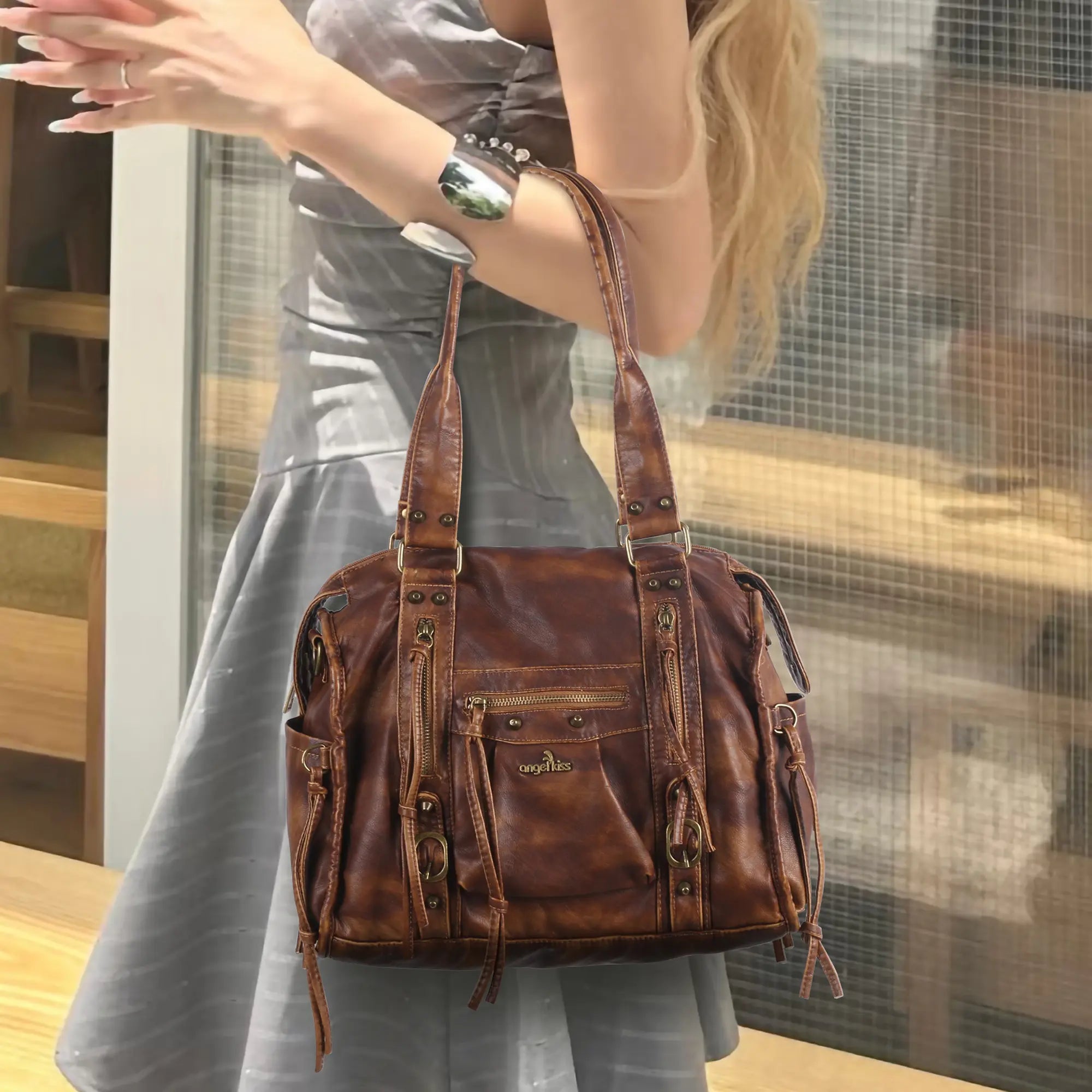 Multi-Compartment Large-Capacity Eco-Friendly Tote Bag for Women
