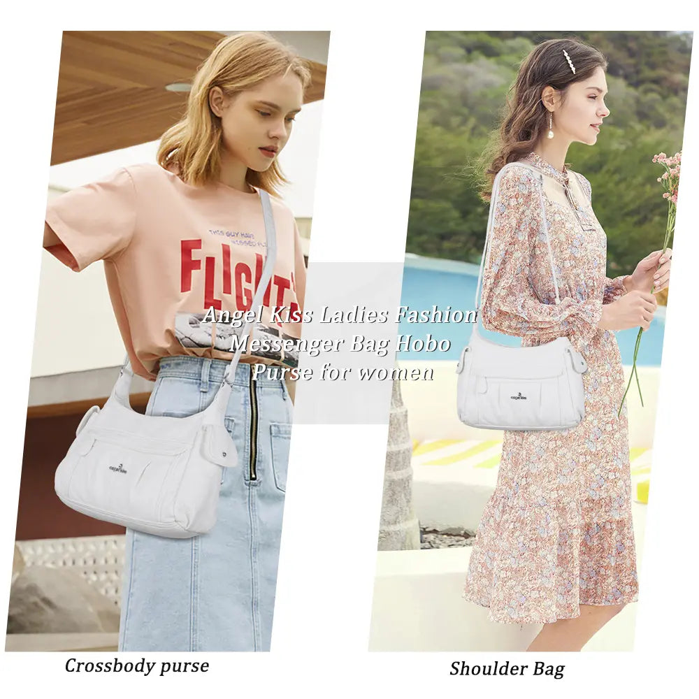Classic Multi-Pocket Vegan Leather Shoulder Bag – Stylish &amp; Functional