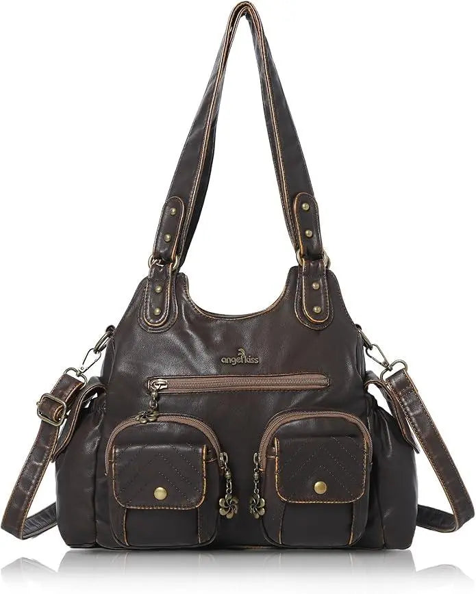 AngelKiss Tie-Dye Artistic Handbag with Crossbody Strap