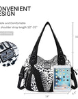 washed Leopard print Daily women Comfort hobo handbag