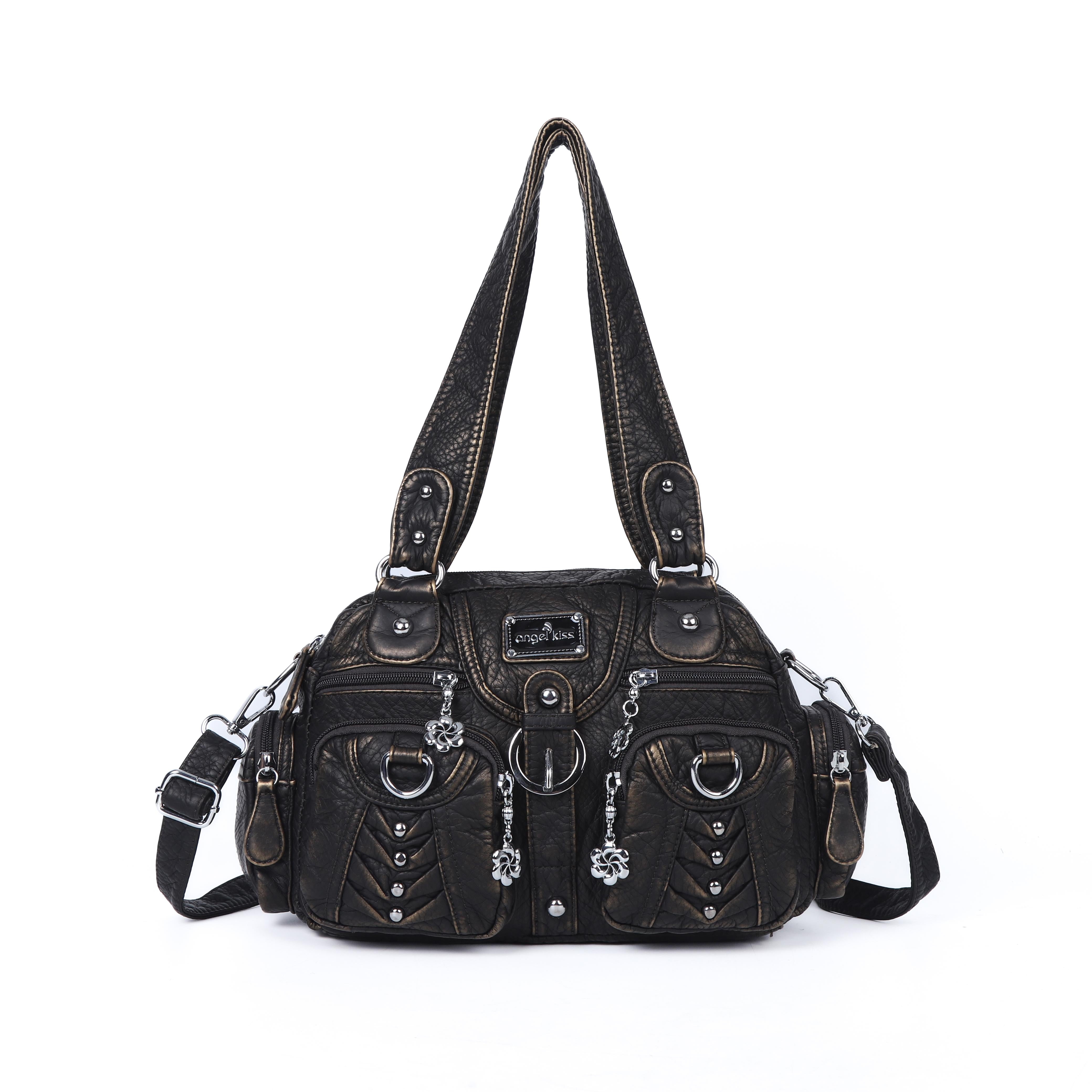 PU Faux Leather Studded Multi-Pocket Crossbody Bag – Angelkiss Bag