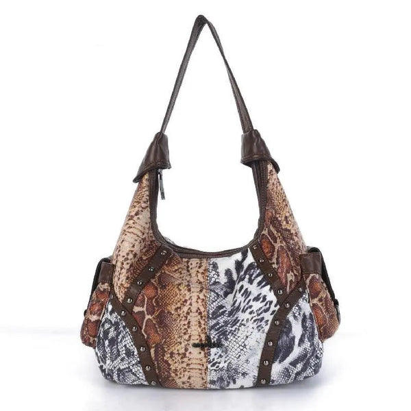 Modern Trendy Vintage Vegan Leather Hobo Tote Shoulder Bag