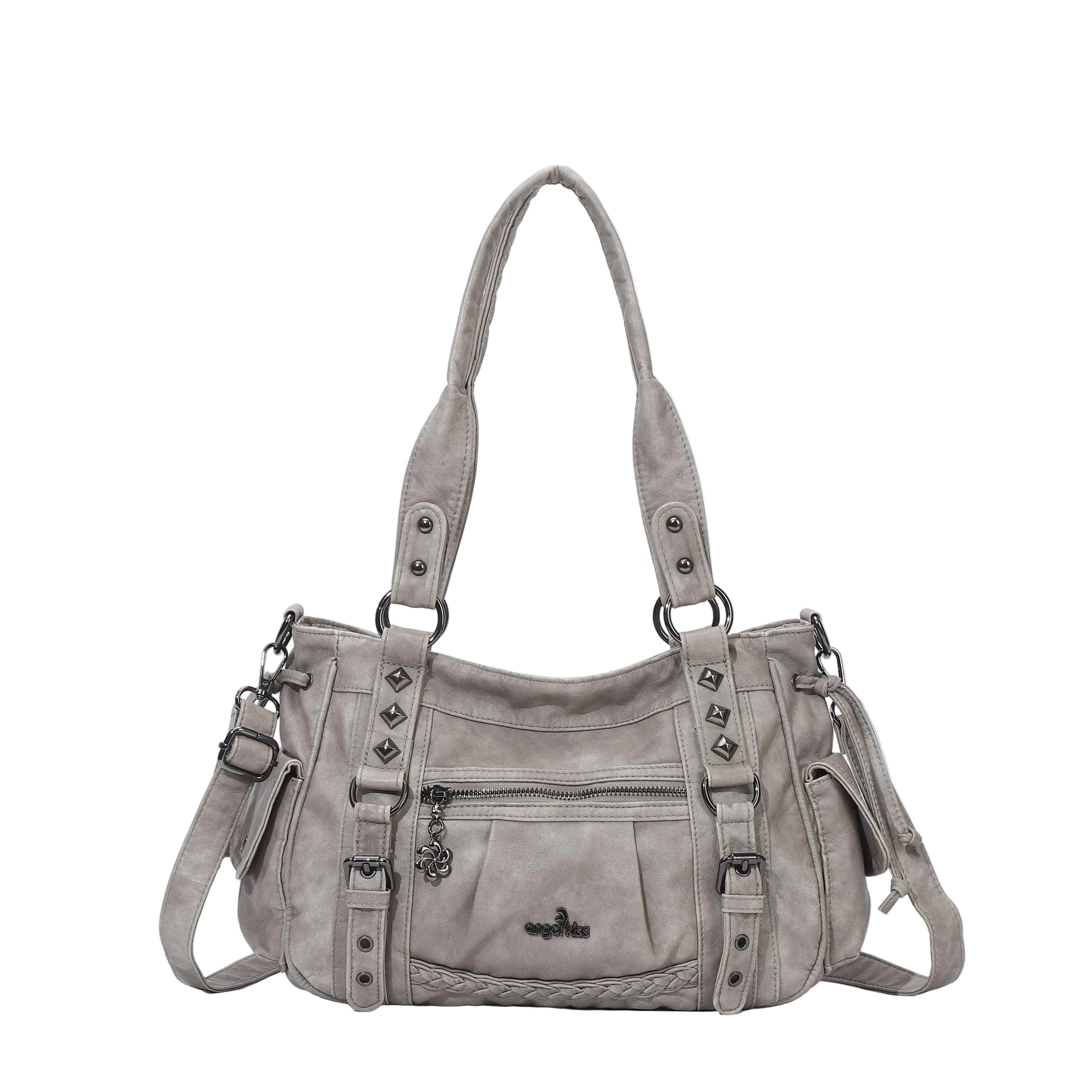 Vintage Studded Vegan Leather Everyday Bag | Custom Hardware