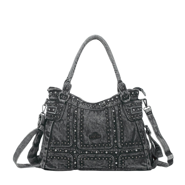 Vintage Denim Rivet Large Capacity Tote Shoulder Bag