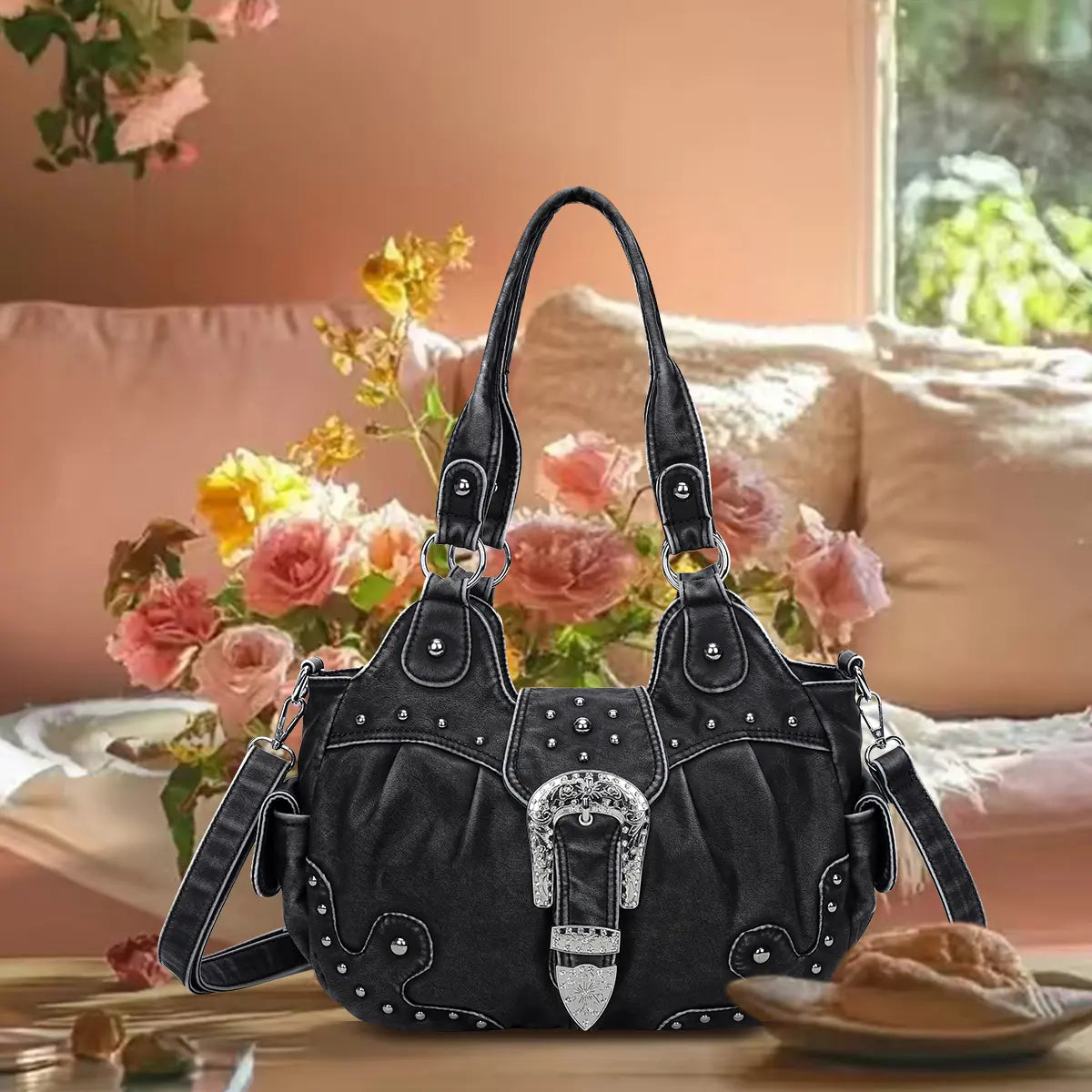 Ladies exquisite chic denim handbag satchel | Angel kiss