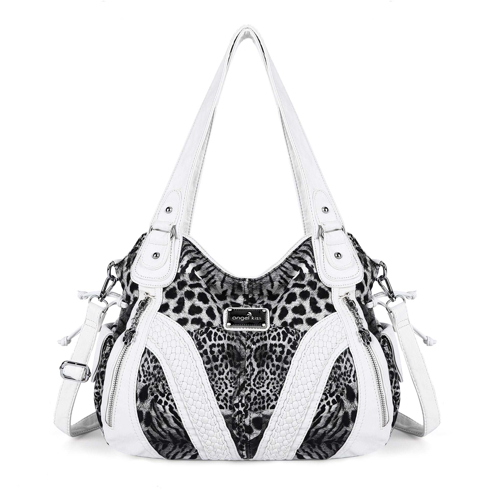 washed Leopard print Daily women Comfort hobo handbag-Angelkiss Bag