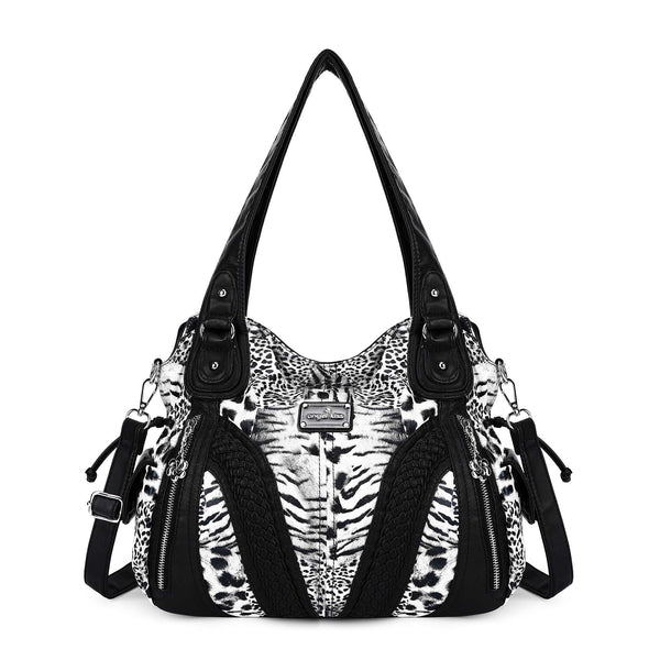 Washed Leopard Print Daily Women Comfort Hobo Handbag