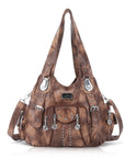 Tie-Dye Hobo Shoulder Bag with Rivet Strap Details