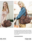 Tie-Dye Hobo Shoulder Bag with Rivet Strap Details