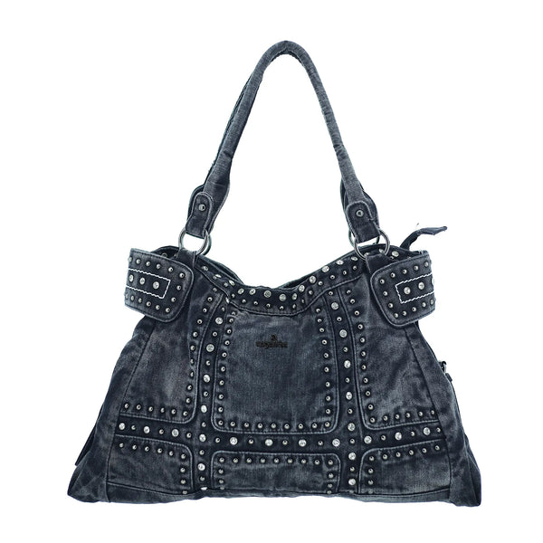 Vintage Denim Rivet Large Capacity Tote Shoulder Bag