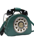 A subtle three-dimensional telephone landline crossbody bag