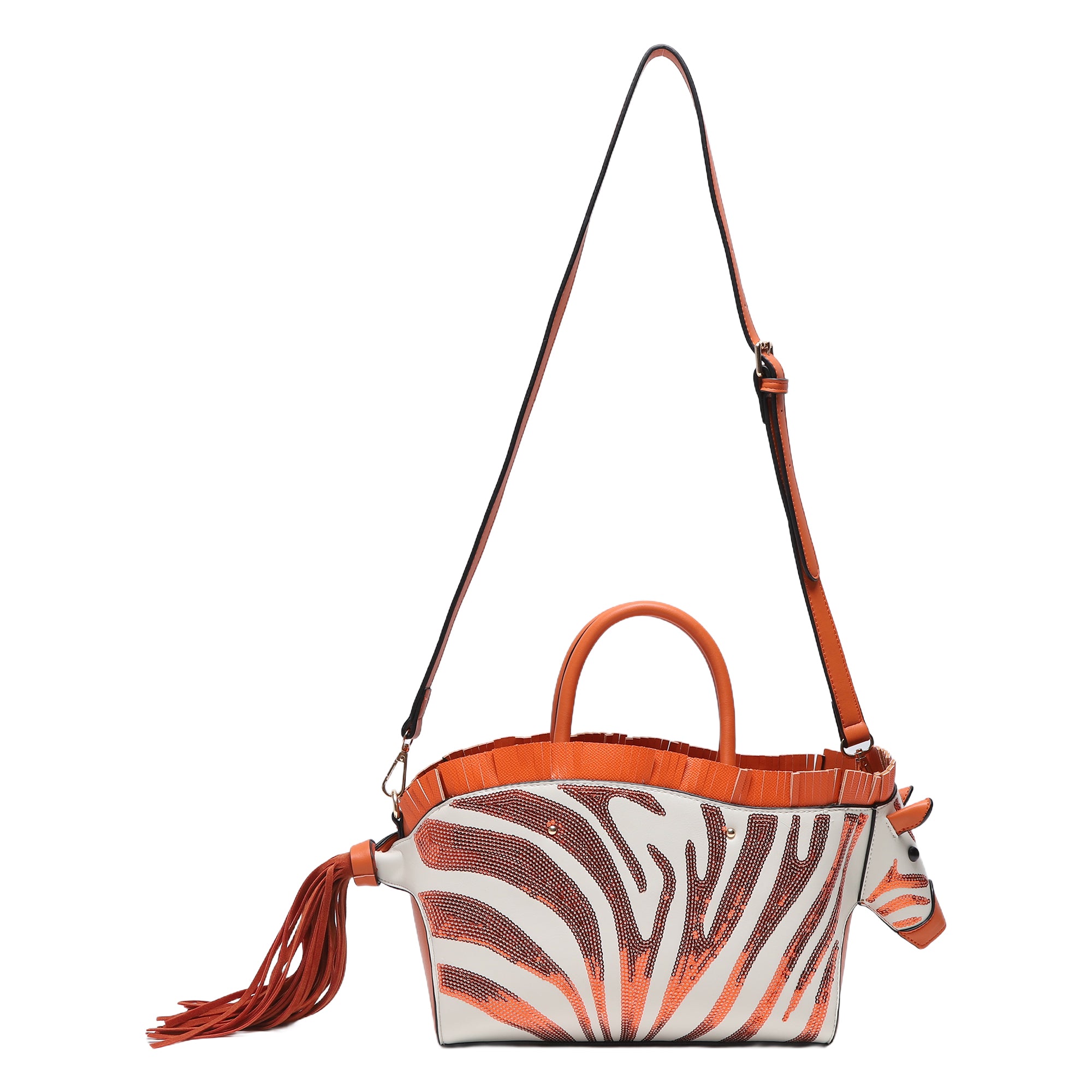 Minimalist art zebra shape tote/crossbody bag