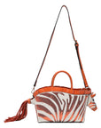 Minimalist art zebra shape tote/crossbody bag