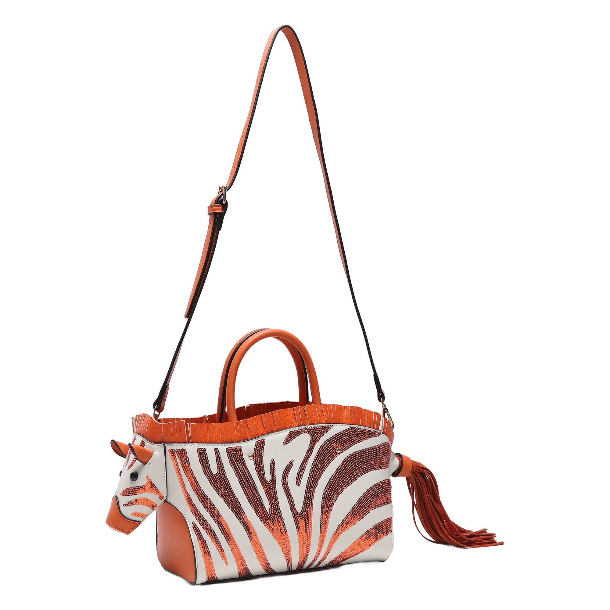 Minimalist art zebra shape tote/crossbody bag