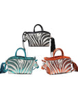 Minimalist art zebra shape tote/crossbody bag