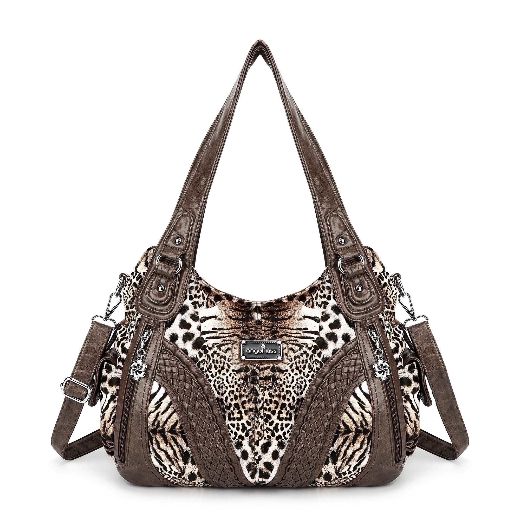 washed Leopard print Daily women Comfort hobo handbag-Angelkiss Bag