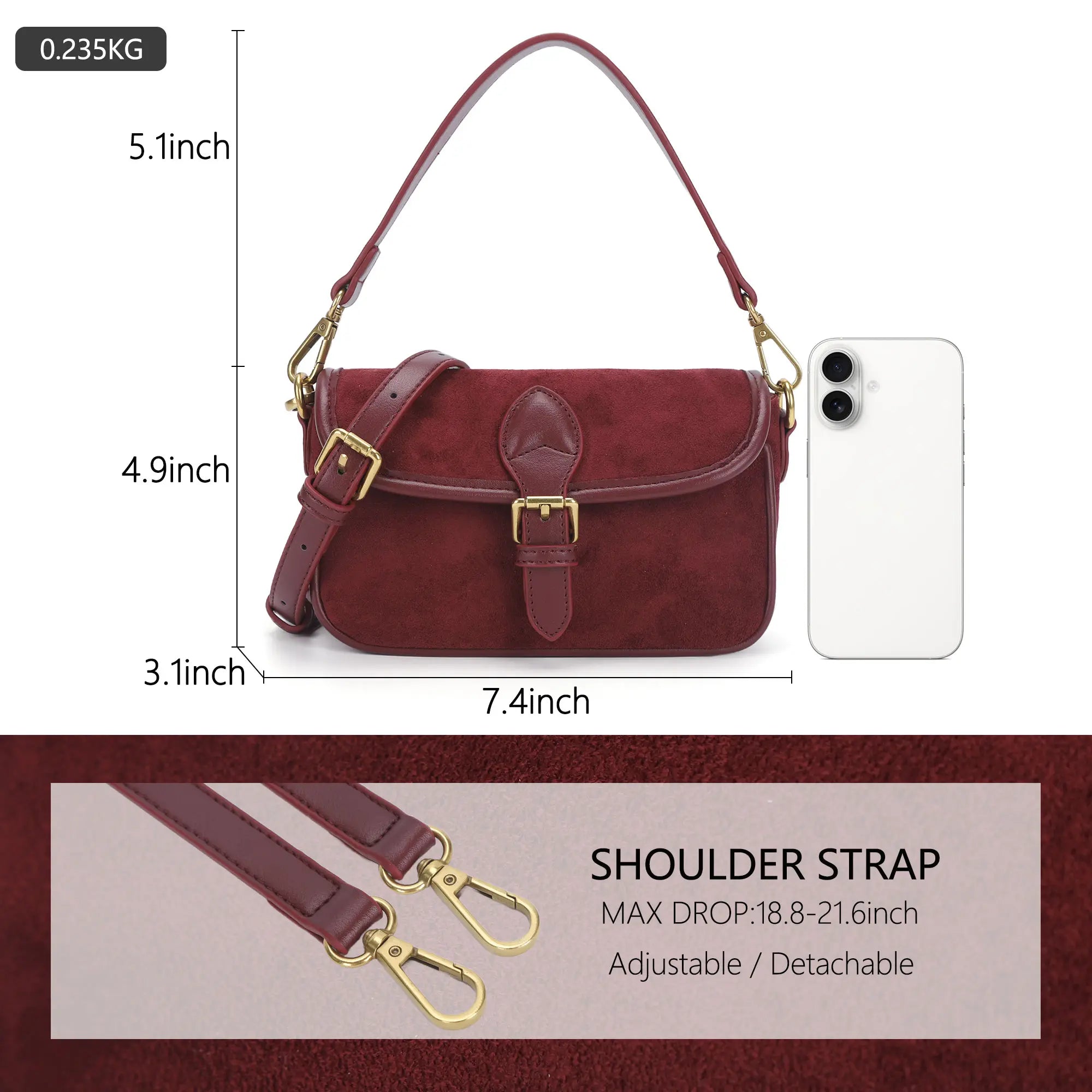 Suede Multi-Color Mini Shoulder Bag