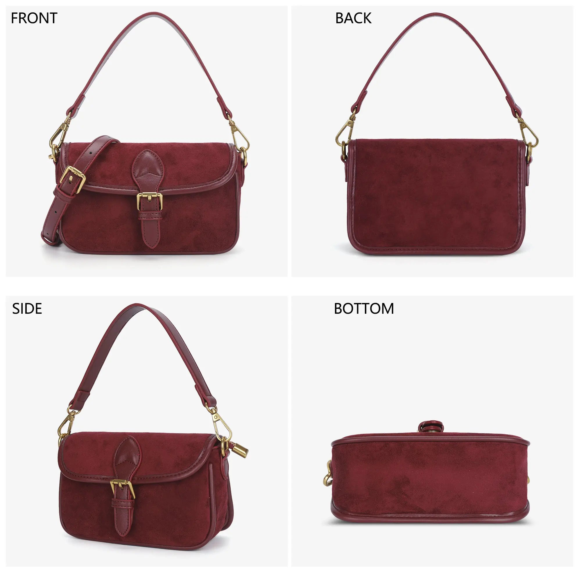 Suede Multi-Color Mini Shoulder Bag